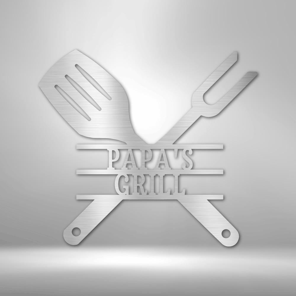 Grilling Utensils - Personalized Steel Sign - Throttle Society
